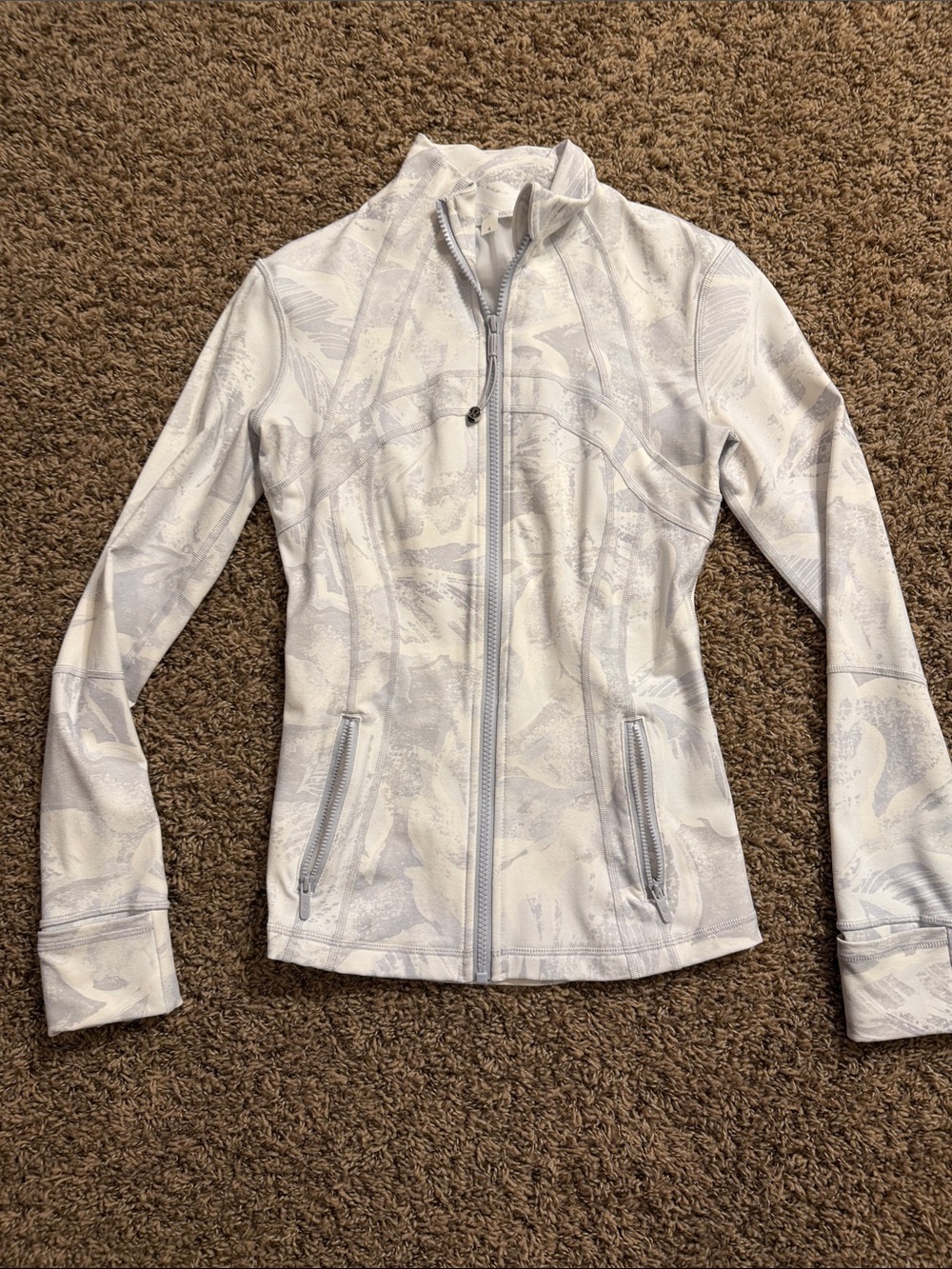 lululemon athletica White & Light Gray Printed Full-Zip Utility Jacket